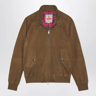 Baracuta Giacca G9 in pelle scamosciata Dark Olive