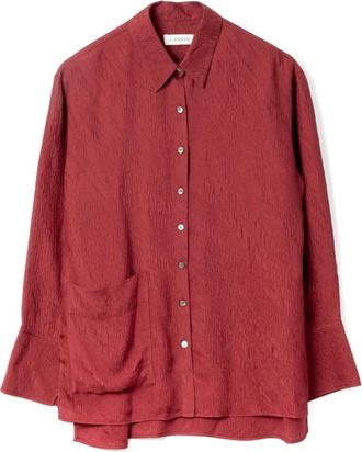 Lanvin Shirts, female, Red, M, Red Silk Viscose Shirt Made in Italy
