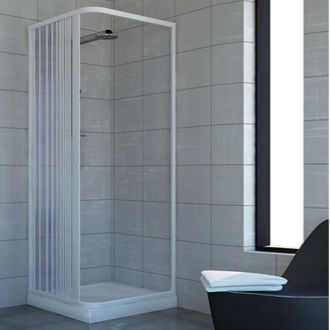 Pinto Mampara De Ducha De Pvc H 185 Cm Mod. Acquario 90x90 Apertura Lateral
