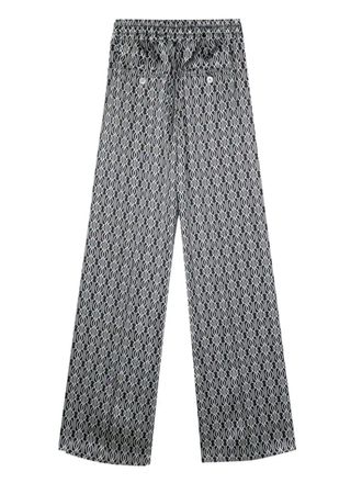 Kiton Abstract Pattern Print Silk Trousers - Black