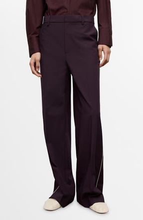 Mango Side Stripe Pants in Maroon at Nordstrom Rack, Size 6