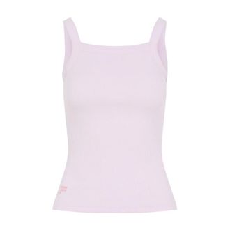 PANGAIA Sleeveless Tops, female, Pink, Size: XS Rib Square Neck Tank Top