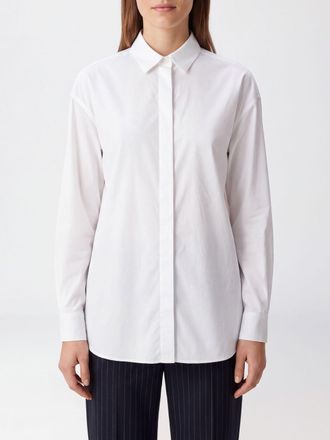 Dondup Slim Fit Cotton Shirt with French Collar and Curved Hem