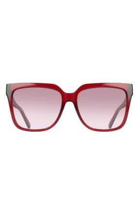 Ferragamo 58mm Rectangular Sunglasses in Transparent Wine at Nordstrom