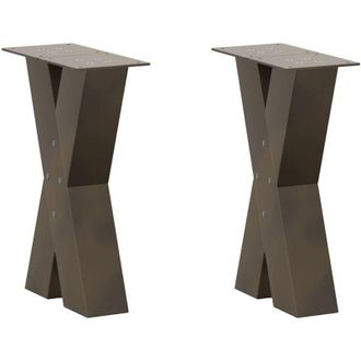 vidaXL Vidaxl - Patas Para Mesa De Centro En Forma De X (2 Unidades, Acero Natural, 28 X 42-43 Cm)