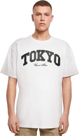 Mister Tee MT Upscale Mens Mister Upscale Tokyo College Oversize Tee T-Shirt, 100% Cotton, White, XL, XXL