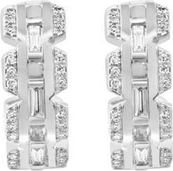 Effy 14K White Gold Diamond Geometric Hoop Earrings in 14K Gold at Nordstrom