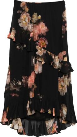 Zimmermann Hypnotische Asymmetrische Midirok - Dames - Midirokken - Zwart - S - Rokken