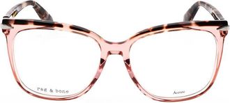Rag & Bone Ladies Pink Rectangular Eyeglass Frames RNB3024