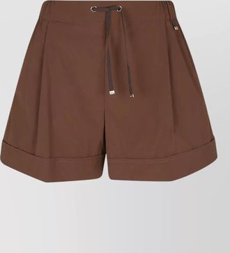 Herno shorts elastic waistband back pockets cuffed hem