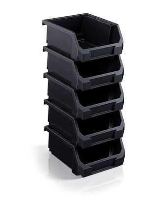 Sorbus Small Stackable Garage Storage Bins - Set Of 5