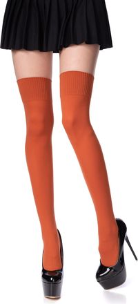 Romartex Women Girl Thigh High Socks Overknee Over the Knee High Socks Stockings, Rust Red