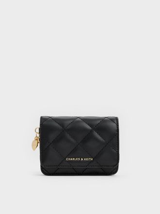 Charles & Keith Arrietty Quilted Bow-Heart Charm Small Wallet