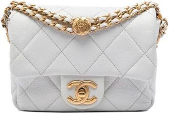 Chanel Pre-owned Classic Flap Crossbody Bag - Dames - Vintage Schoudertas - Wit - ONE Size - Leer - Vintage