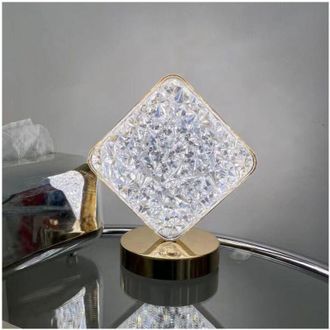 Trade Shop Trade Shop Traesio - Trade Shop - Lampada Da Tavolo A Forma Di Diamante Ricaricabile Touch 3 Intensit&agrave; Di Luce