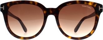 Tom Ford Ronde Dames Donker Havana Bruin Kleurverloop Olivia FT0914