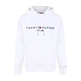 Tommy Hilfiger Felpa con Cappuccio Bianca con Logo Ricamato - - Sweatshirts & Hoodies - Uomo - Bianco - XL