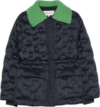 Stine Goya Jassen, Dames, Blauw, S, Leer, Heat Quilt Padded Jacket