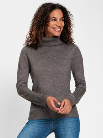 Casual Looks Rollkragenpullover CASUAL LOOKS Rollkragen-Pullover, Damen, Gr. 46, grau (anthrazit, meliert), 100% Polyacryl, meliert, unifarben, Pullover Rollkragen