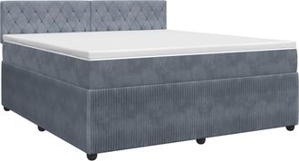 vidaXL Cama Box Spring Con Colch&oacute;n Gris Oscuro 160 X 200 Cm Terciopelo Vidaxl