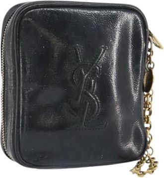 Saint Laurent Pre-owned Mini Bags, female, Black, Size: ONE SIZE Pre-owned Leather Pouch
