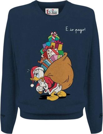 MC2 Saint Barth Ronde hals gebreide kleding - Heren - Ronde hals truien - Blauw - 2XL - Truien & Vesten
