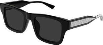 Gucci GG2072SA Asian Fit 001 Mens Sunglasses Black Size 52 - Free RX Lenses - Free RX Lenses