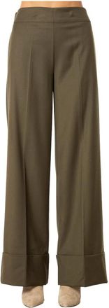 D.exterior Pantaloni a gamba larga con risvolto - - Trousers - Donna - Verde - S