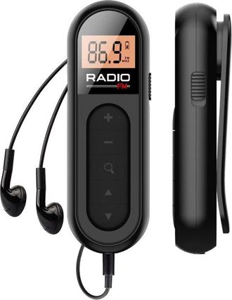 OEM Radio Fm Port&aacute;til Recargable Con Pantalla Lcd Y Clip Para Cintur&oacute;n - Ideal Para Correr Y Caminar - Color Negro
