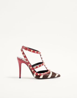Valentino Garavani Rockstud Pumps in pony-effect calfskin 100mm Wo
