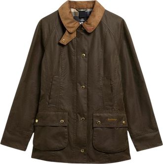 Barbour Jassen, Dames, Bruin, XL, Katoen, Beadnell Wax Jacket