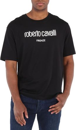 Roberto Cavalli Mens Black Firenze Logo T-shirt, Size X-Small