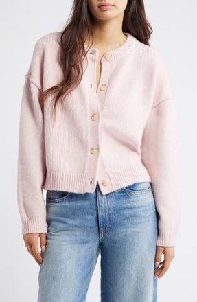 Topshop Exposed Seam Relaxed Fit Cardigan in Pink at Nordstrom Rack, Size X-Small