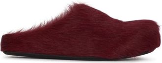 Marni Long Hair Fussbett Sabot - Dames - Pantoffels - Rood - 37 EU - Leer - Schoenen