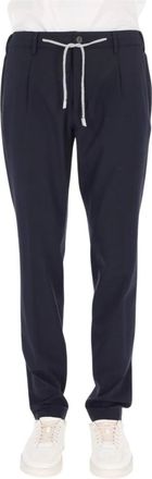 Eleventy Jogger Broek - Heren - Slim Fit Broeken - Blauw - W33 - Wol - Broeken