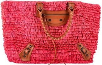 Balenciaga Pre-owned Tote Bags, female, Pink, Size: ONE SIZE Pre-owned Raffia Tote Bag