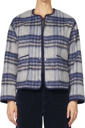 Dear John Denim Jordyn Plaid Jacket In Blue Grey