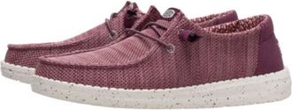 Hey Dude Womens Wendy Stretch Sox Casual Shoes In Burgundy