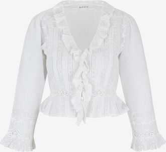 D&ocirc;en Besticktes Voile und Spitzentop Eldoris