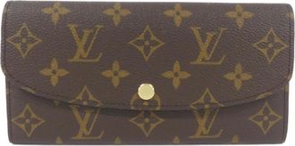Louis Vuitton Brown Fuchsia Coated Canvas Long Wallet (Tri-Fold) (Pre-Owned)
