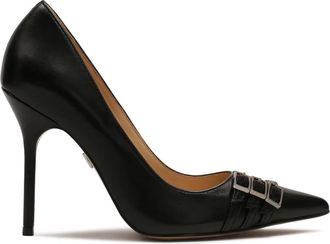 Kazar Klassieke leren stilettos met drie bandjes - Dames - Pumps - Zwart - 35 EU - Leer - Schoenen