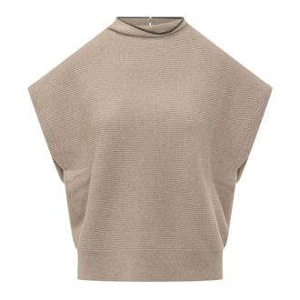Brunello Cucinelli Dolcevita Senza Maniche - - Tops - Donna - Beige - M