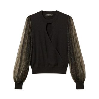 Twinset Trui met ronde hals - Dames - Ronde hals truien - Zwart - L - Truien & Vesten