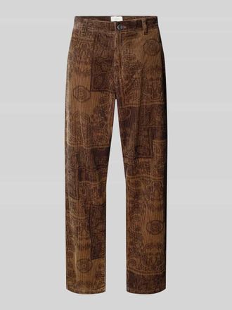 Les Deux Straight Leg Cordhose mit Strukturmuster Modell Kody in Dunkelbraun, Größe 30