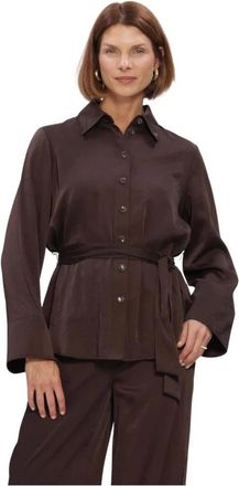 Beaumont Amsterdam Overhemden, Dames, Bruin, XL, Wol, Sannie Blouse