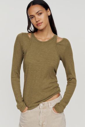 Wilt 100% Cotton Twofer Layered Shirt Top