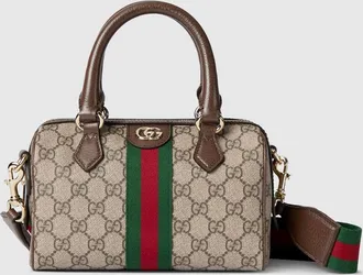 Gucci Ophidia Small Boston Bag, Beige, GG Canvas