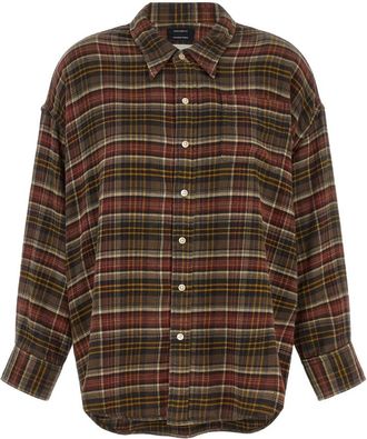 R13 Drop Neck Shirt - Dames - Overhemden - Bruin - XS - Katoen - Overhemden