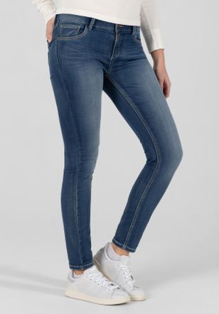 Timezone 5-Pocket-Jeans TIMEZONE Tight AleenaTZ, Damen, Gr. 24, L&auml;nge 30, blau, 83% Baumwolle 15% Polyester 2% Elastan, lang, Jeans 5-Pocket-Jeans