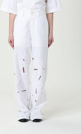 Marine Serre Pants MARINE SERRE Woman color White